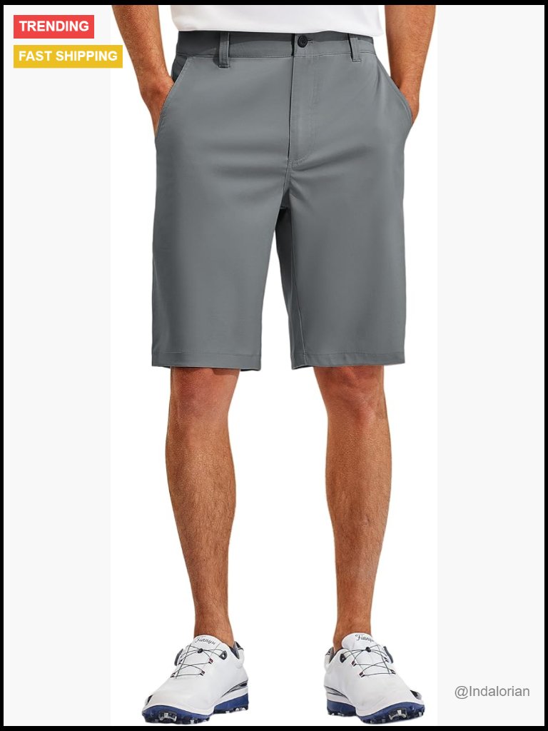 10-Inch Golf Shorts With Upf 50+ Quick-Dry Polyester Blend Fabric